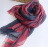 Scarves Japan Design Spring And Summer Thin Pure Linen Vertical Stripe Men's And Women's Scarves Long Shawl With Tassels 221205