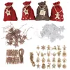 Świąteczne dekoracje torby na prezenty wystrój Xmas Ornament Etykieta Kalendarz adwentowy drewniany wisiorek odliczanie