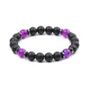 8mm preto fosco natural tigre olho de pedra rosa quartzo contas pulseiras de pulseiras para homens jóias de ioga de homens