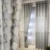 Cortina no estilo europeu de bordado irregular elegante e requintado cortinas de personalização semi-shadeling para sala de jantar