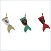 Dekoracje świąteczne Fish Tail Bead Sock Bling Style świąteczne pończochy syrena prezentowa Moda Piękny projekt Santa Claus Socks 1 Dhgqv
