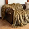 Clante Battilo Luxo Faux Fur Blanket Inverno engrosco Harm elegante e elegante lances para a cama de sof￡, espalhados na decora￧￣o da sala de casa 221205