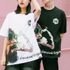 メンズTシャツの服Tシャツの服のためのTシャツ服ストリートウェア夏のファッションヒップホッププリントコットン面白い特大の漫画シャツルーズ