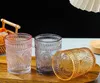 Vintage Drinking Glasses Romantic Water-Glasses Embossed Romantic-Glass Tumbler for Juice Beverages Beer Cocktail SN4753
