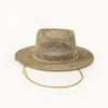 Breda randen hattar hink mode bokstäver sommar konkavt topp sjövass halm för kvinnor män möss kedja sol utomhus panama jazz båt 221205