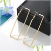 Dangle Chandelier Trendy Big Hoop Studs For Women Exbalmated Large Square Punk Jewelry 209 D3 Drop dostawa dheu9