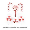 Christmas Decorations 4/5/6pcs Merry Lollipop Pendant Home Party Tree Candy Stick Hanging Prop Year Decoration Set Gifts#20