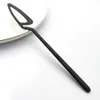 Dinnerware Sets 24pcs Black Cutlery Spoon Fork Knife Tableware Kitchen Decor Ice Cream Desserts Soup Coffee Use 221205