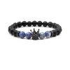 Beaded 8 Options 10Mm Zircon Crown Black Lava Stone Beads Essential Oil Diffuser Bracelet Nce Yoga Pseira Feminina Buddha Jewelry Dr Dh8Qy