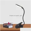 Bokljus laddningsbara läsningsljus LED -bok USB Flexibel lampa Touch Dimmer Clip Table Desk Protect Eye Portable Drop Leverans Li OT1P5