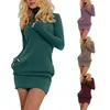 Vestidos de festa Mulheres Moda Sweater Sexy Sweater Suplover feminino Turtleneck Mini Winter Warm Color Solid Sleeve Longa 221203