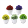 Other Event Party Supplies 14X10Cm Artificial Plants Party Potted Green Bonsai Small Tree Grass Pot Ornament Fake Flowers For Home Dhglp