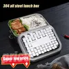 Cajas de almuerzo 304 Anillo de sello de silicona de acero inoxidable de grado superior Bento a prueba de fugas 100014001900 ml Contenedores de bocadillos 221205