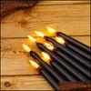 Candles Led Head Candle 28Cm Black Long Pole Candles Christmas Festival Party Supplies 3 7Jy Q2 Drop Delivery Home Garden Dhwgp