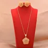 Ketting oorbellen set 24k Dubai Hawaiian Gold Color Bridal Wedding Gifts Bijoux voor vrouwen