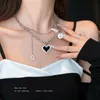 New Senior Fashion Women Pendant Necklaces Fine Double Link Chain Metal Heart Party Necklace Jewelry Gift