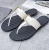 Luxury Women Slippers Fashion Gold Letter Metal decoration PU Leather Classic Slipper Summer G Sandal Size EUR 35-42