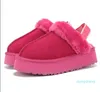 أحذية منصة Slippers Boots Tazz Slipper Fur Slides Winter Mini Ultra Boot Scuff Sis Tazz Sheepes Sheed Open