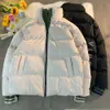 Männer Unten Parkas Koreanische Mode Puffer Jacke Männer Winter Mäntel Einfarbig Männer Stehen Colalr Baumwolle Gepolsterte Jacken Mode Mäntel männer 221205