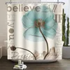 Rideaux de douche élégant tulipe rideau fleur polyester tissu imperméable floral décoratif salle de bain avec crochets 180x180cm