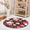 Tapis Zeegle Floral corail velours maison tapis rond pour chambre anti-dérapant bébé tapis de jeu tapis salon tapis pour enfants