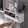 Portaspazzolini Portaspazzolini Accessori da bagno a parete Adsorbimento magnetico Dispenser automatico di dentifricio Spremiagrumi Rack di stoccaggio 221205