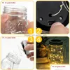 LED STRINGS SOLAR POWER MASON JAR LID STRING Lichten 10 20 LEDS Waterdichte Fairy Firefly Light voor buitenpatiotuin Kerstmisbruiloft OT1RI