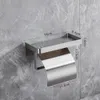 Suportes de papel higi￪nico port￣o de papel higi￪nico de a￧o inoxid￡vel com bandeja Montagem de parede de cozinha WC Phone Phone Punclefree roll rolks acess￳rios de banheiro 221205