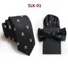 Bow Ties 2022 Fashion Explosion Business Men Edition Halloween Skull Tie Necktie Pocket Insert ثلاث مجموعات من خيوط البوليستر عالية الجودة