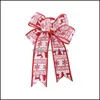 Christmas Decorations 1Pcs Christmas Tree Bows Red Cotton Linen Bowknot Ornaments For Wreath Window Holiday Indoor Outdoor Decoratio Dh8Ui