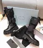 Designers Femmes Booties Monolith brossé rois cuir et bottes en nylon bottes de moto d'hiver Ankle Combat Boot Martin Boots taille