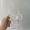 Mini riciclatore d'acqua da 8,5 pollici Bong Narghilè Tubo piegato Doppio conico Shisha Dab Rig con giunto maschio da 14 mm