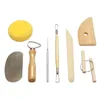 8st/set Återanvändbar DIY Pottery Tool Kit Hem Handarbete Clay Sculpture Ceramics Gjutning Ritningsverktyg SN427