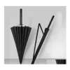 Paraguas Paraguas Moda Negro Samurai japonés Paraguas Mango largo Personalidad creativa Hombres Fibra Hueso Semimático 16 o 24 costillas Dhhmr