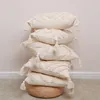 Pillow Molotu Zip Open Tassels Cover Handmade Beige Square Home Decoration For Living Room Bed