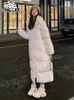 Women's Down Parkas GRELLER Solid Color Long Straight Winter Coat Casual Women Clothes Hooded Stylish Jacket Female Outerwear 221205