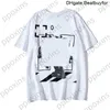 OFS Luxury T-shirt OFF T shirt Off Men's s Offs Trendy White Gradient Basic Arrow Half Sleeve and Women's Couple Printed Letter x on the Back