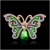 Pins Brooches Womens Exquisite Colorf Zircon Rhinestone Butterfly Brooch Costume Accessories Jewelry Drop Delivery Dhajw