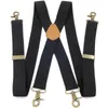 Suspenders Vintage Suspenders for Men Heavy Duty Big Tall 35cm Wide XShape 4 Bronze Snap Hooks Adjustable Trouser Braces Wedding Groom 221205