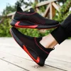 Zapatillas para correr para hombre, blancas, negras, rojas, transpirables, tejidas a la moda, para correr, cómodas y suaves, zapatillas deportivas para hombre, nuevas clásicas 40-44