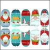 Autres autocollants décoratifs Style de Noël Nail Sticker Type de Noël Nails Art Decor Manucures Stickers Snowflower Christmastree Pattern L Dhzcx