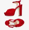 Summer Brand Women Socorie suede platform sandals Italy Fish Mouth Peeps Toe Clare Sling Designer Wedding Party Coarse Heel High Heels Box EU 35-43