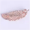 Pins Brooches Elegant Pearl Feather Brooch For Women Coat Sweater Clothing Accessories Cor Female Luxury Jewelry Leaf Pins Drop Deli Dh8Gb