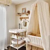Crib Netting Nordic Style Cotton Mosquito Net Kids Baby Princess Bed Canopy Curtain Bedding Round Hung Dome Tent Room Decor 221205