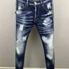 Jeansbroek voor heren parhombre Vaqueros Luxe ontwerper D2 Heren Denim d Square Geborduurde broek Mode Gatbroek Herenkleding Amerikaanse maat 28-38