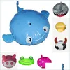 Bonnets de douche accessoire de bain 1Pc étanche Pvc élastique Spa bonnet de douche chapeau accessoires de salle de bain cheveux Er protecteur chapeaux dessin animé Animal Dhghy