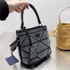 Shimmer Rhinestone Bucket Bag Leather Shoulder Handbags Crossbody Backpack Bags Fashion Tote Handbag Women Shopping Purse Quality Full diamond crystal