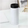 Mugs Heat Sublimation Diy Cans Cooler Stainless Steel Mugs Double Wall Beverage Cold Keeper 12Oz Slim Straight Cup Insator 1915 V2 D Dhtin
