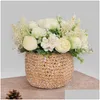 Couronnes de fleurs décoratives Fleurs artificielles Vintage Soie Rose Bouquet Mariée Tenant Faux Accueil Décoration De Mariage Accessoires 556 Dhcel