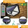 Luzes de parede solar LED Luz solar L￢mpada externa com sensor de movimento LUZES luzes ￠ prova d'￡gua alimentada para decora￧￣o de jardim OTD7A